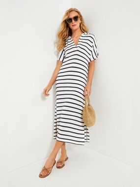 NWT Tuckernuck Pomander Place French Stripe Knit Maren Polo Dress Size XS/S